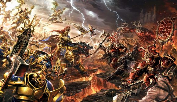 Cover art from Games Workshop's Age of Sigmar core set.