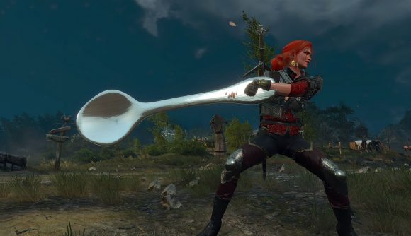 This The Witcher 3 Mod Lets You Wield A Comically Large Spoon And It S Amazing Pcgamesn