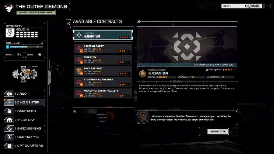 a list of available contracts