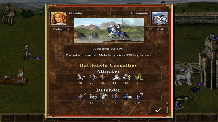The results screen of a recent battle. Melodia has triumphed over the enemy and receives thousands of experience points. Several enemies and allies have perished.