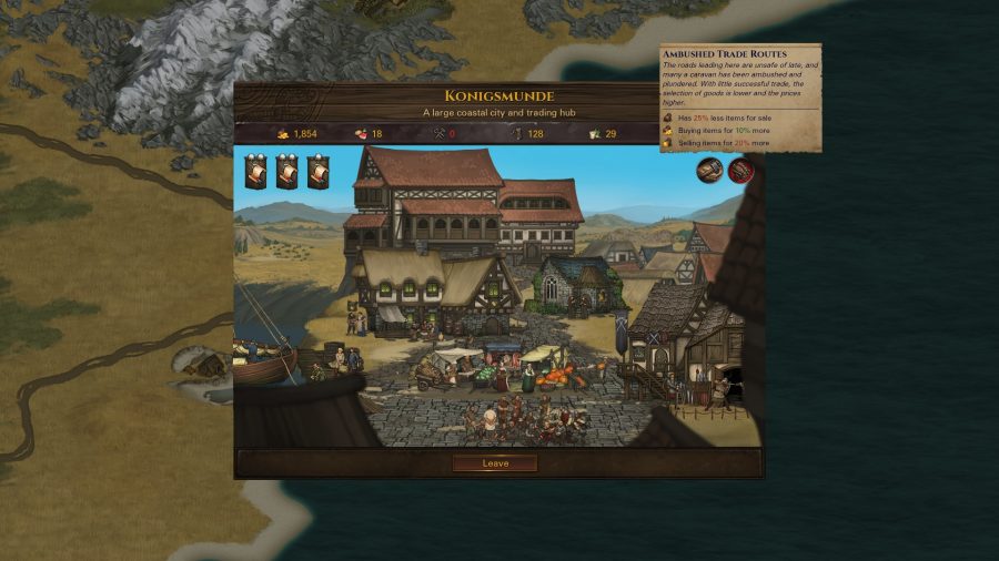 the settlement screen, with a tooltip showing what's wrong