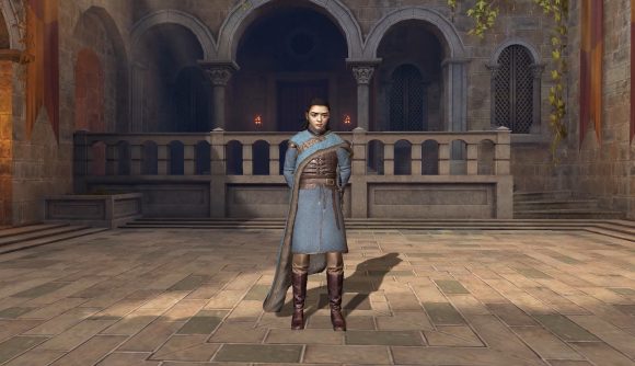 Best medieval games: Game of Thrones: Winter is Coming. Image shows Arya Stark standing in a courtyard.