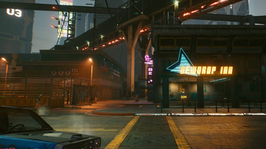 The Dewdrop Inn in Arroyo is the setting for the Cyberpunk 2077 gig Serious Side Effects