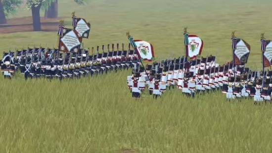 Two battalions getting ready to battle in Roblox Waterloo