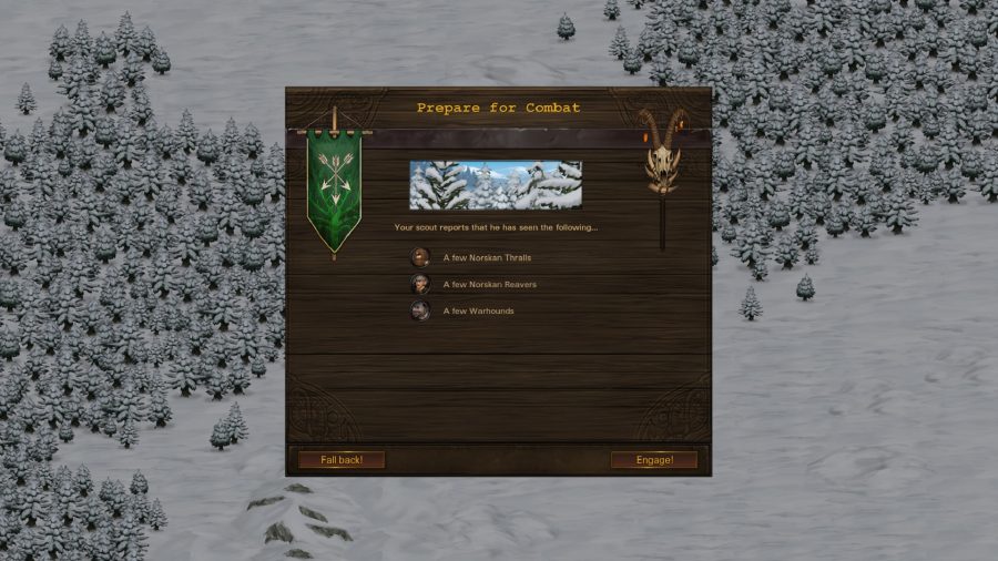 The battle screen in battle brothers showing new warhammer names