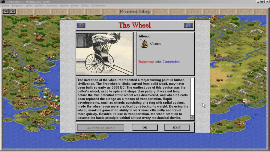 the technology screen in civilization 2