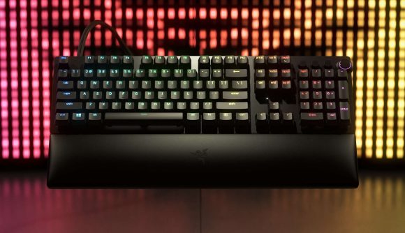 Black keyboard with colourful RGB-backlit keys