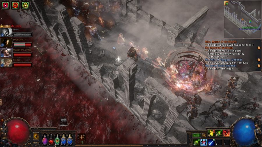 A bloody and dusty landscape in Path of Exile