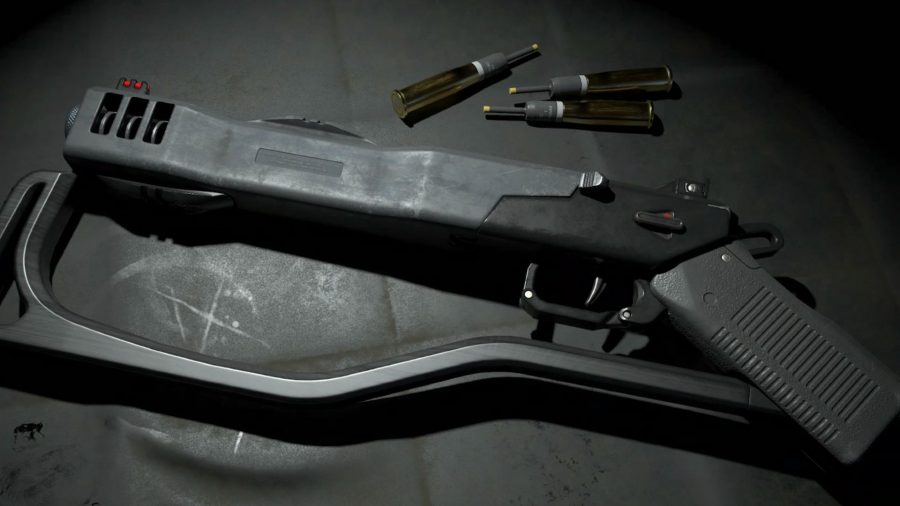 The Gonne-6 secondary weapon on a table in Rainbow Six Siege