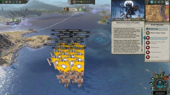 a large fleet of norscan ships poised to invade warhammer 2's Lustria