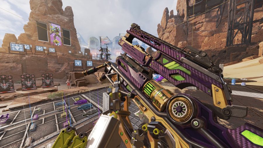 Apex Legends Weapons Tier List: The L-Star being used in the firing range