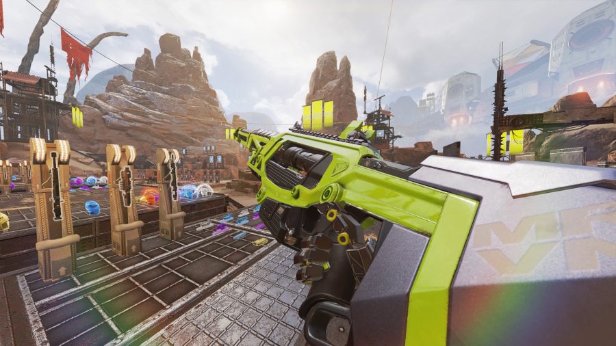 Apex Legends Weapons Tier List: The Sentinel being used in the firing range