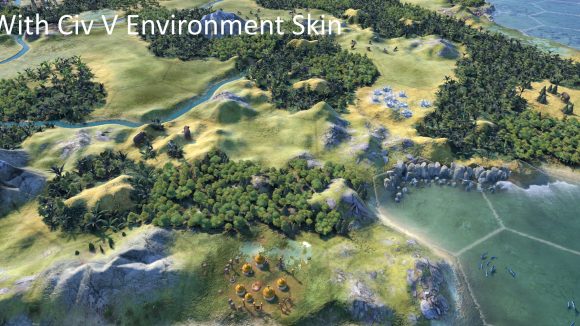 the civ 6 hills mod combined with the civ 5 visuals mod