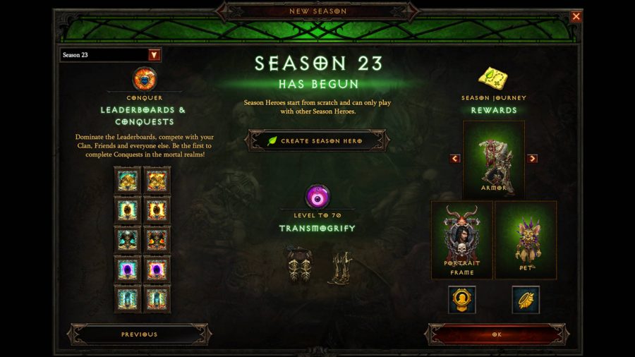 All of the Diablo 3 season 23 rewards