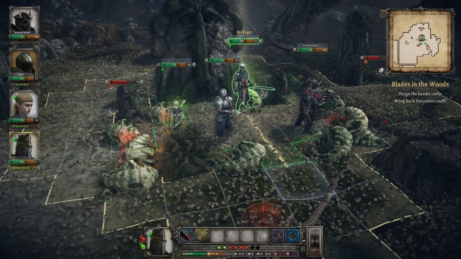 slugs vs knights in a grid based combat field