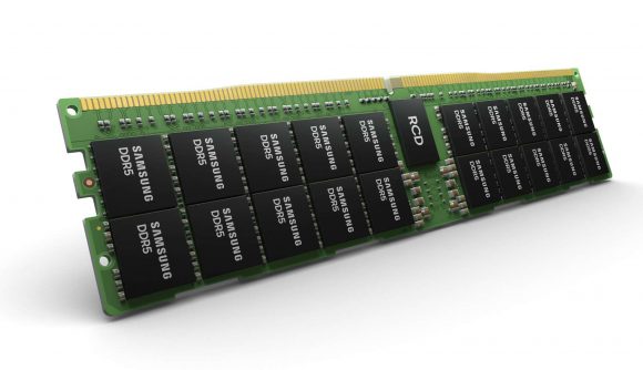 RAM stick with a dark-green PCB