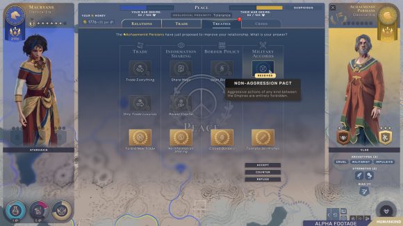 the diplomacy screen in Humankind