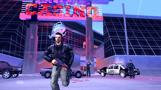 GTA 3's protagonist running from the cops
