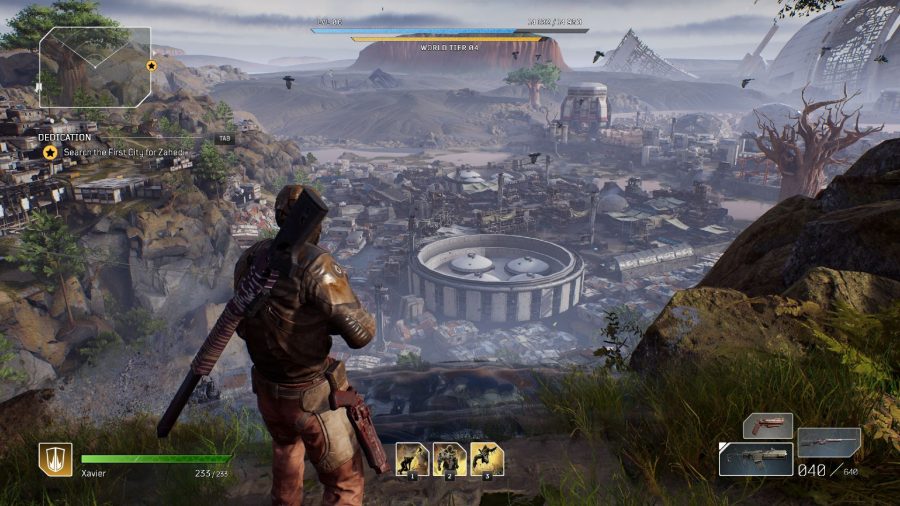 Looking down on the First City in Outriders