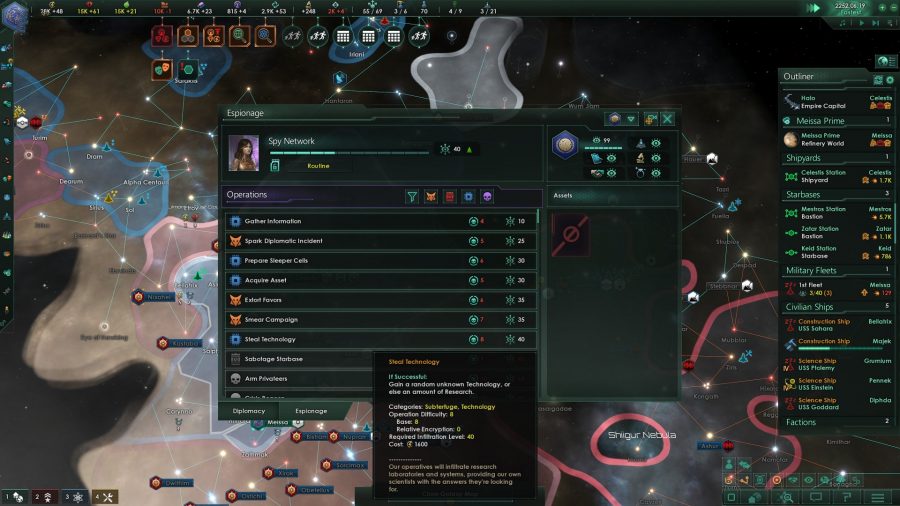 A list of operations you can enact in Stellaris Nemesis