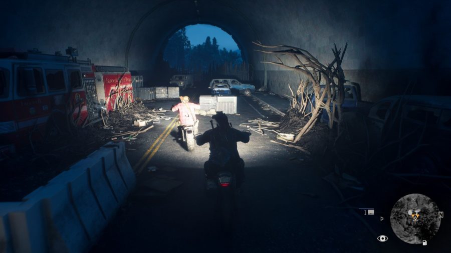 Driving through a tunnel in Days Gone on PC