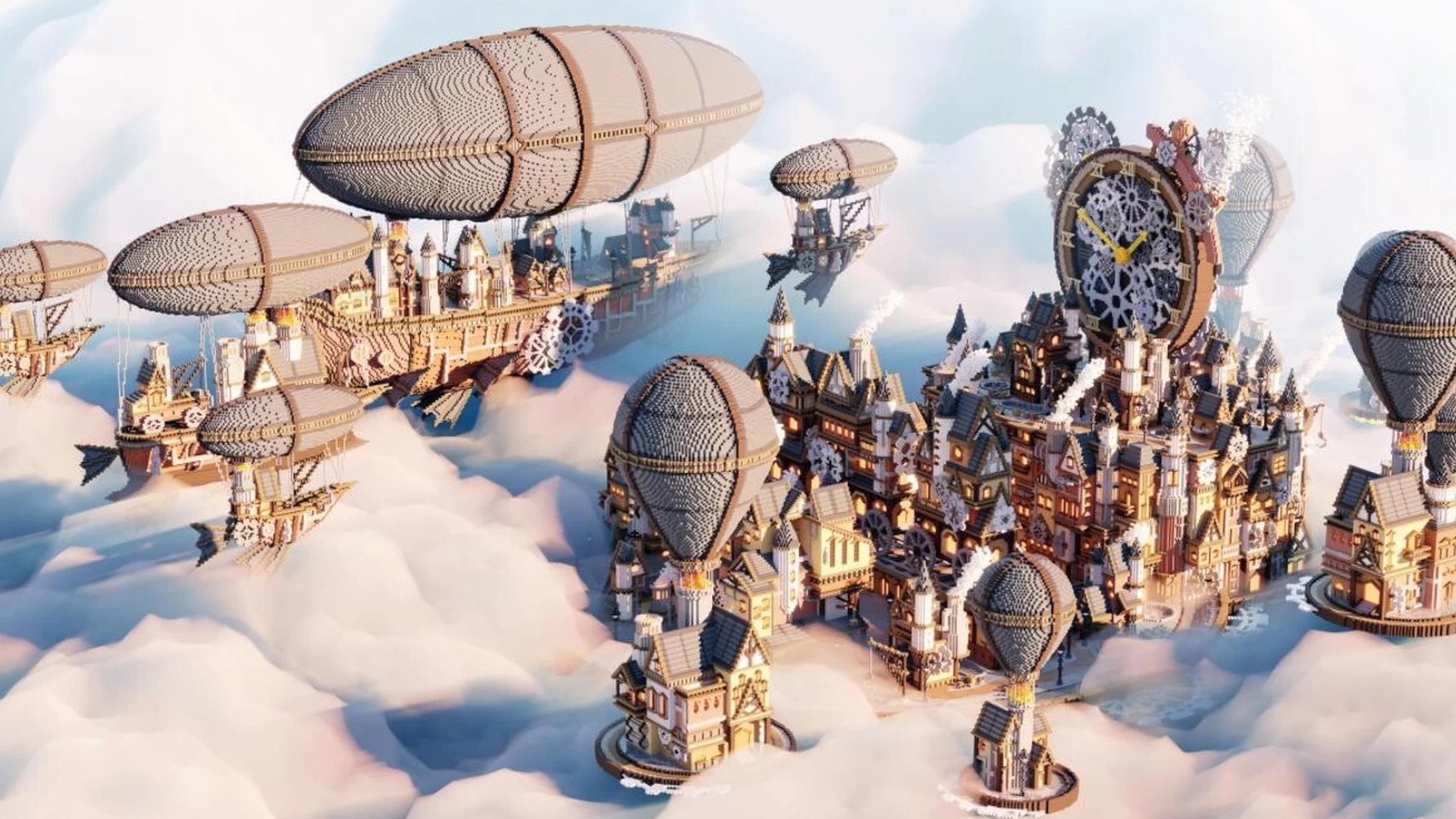 This Minecraft Steampunk City Took A Team Seven Months To Build Pcgamesn
