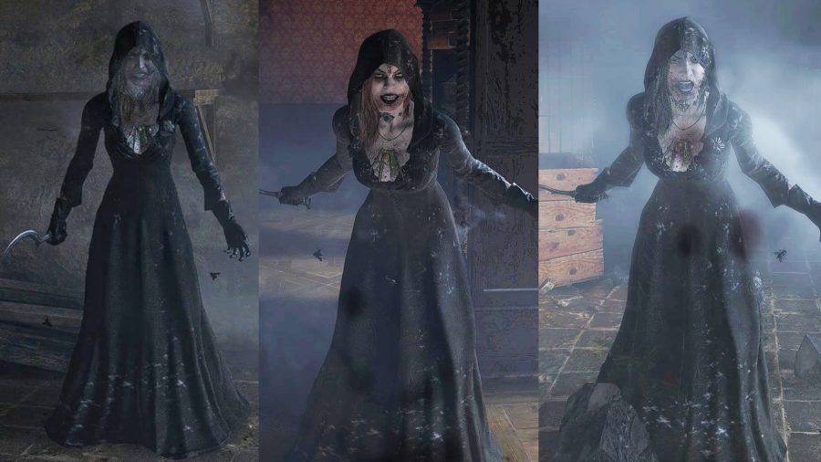 Bela, Daniela, and Cassandra exposed to the cold weather in Resident Evil Village