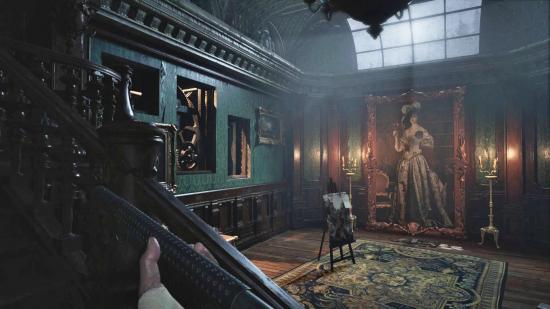 The five bells room in Resident Evil Village has a to-scale portrait of Lady Dimitrescu.