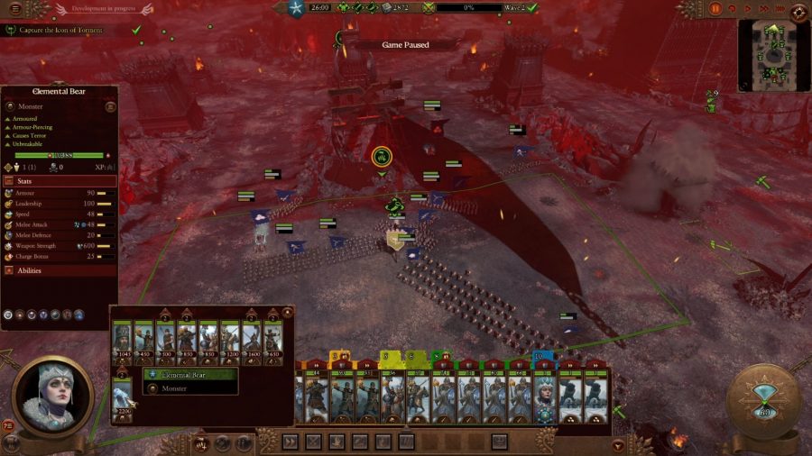 Elemental bear fighting in Total War: Warhammer 3