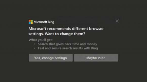 The Microsoft Bing popup is an annoying grey widget that appears in the bottom right of the Windows 10 notification tray
