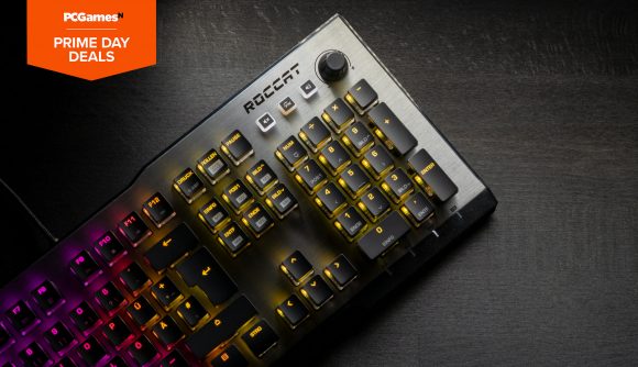 Roccat's Vulcan 100 AIMO gaming keyboard has beautiful RGB lighting and media keys in the top right