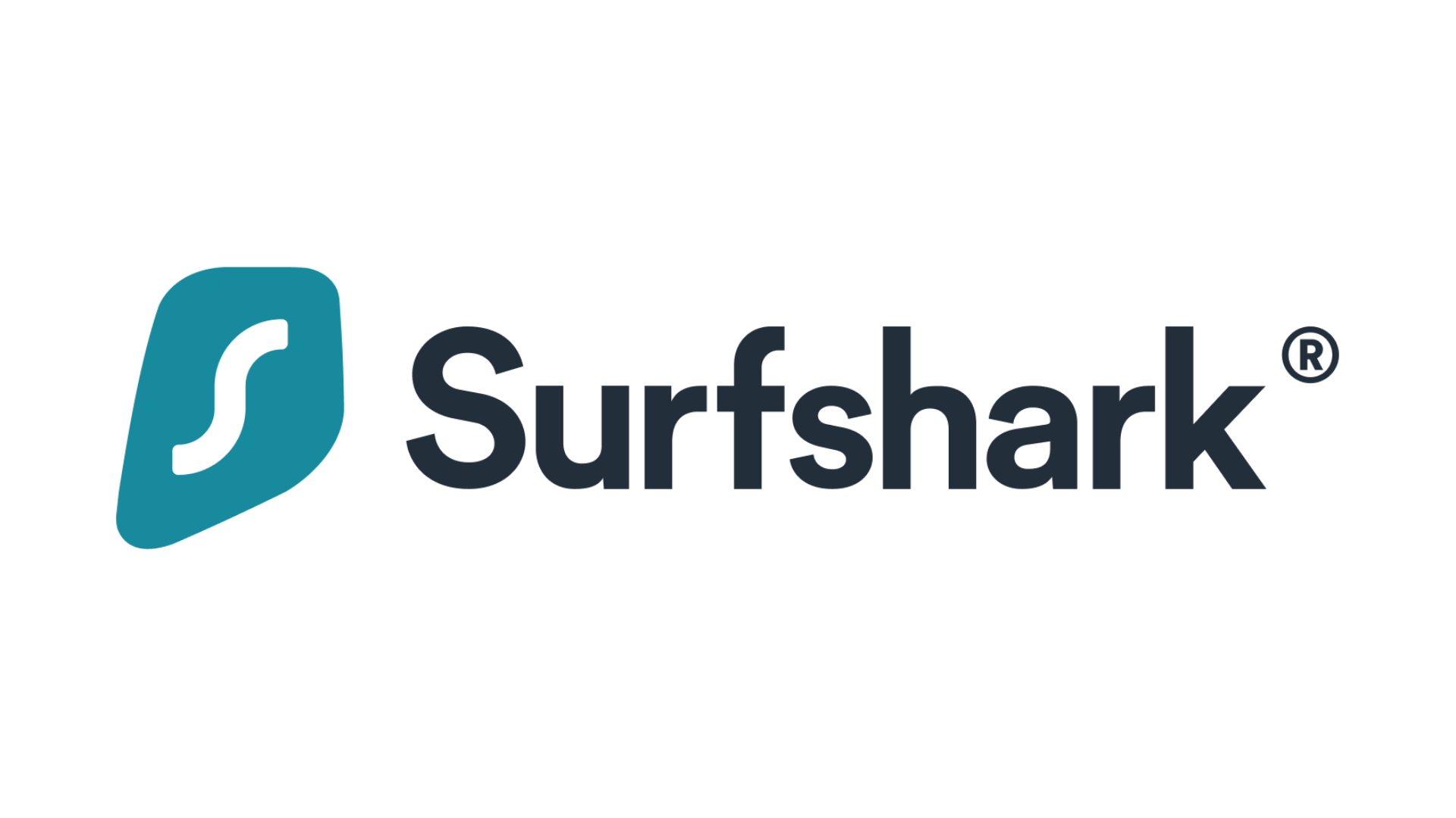 The best VPN for gaming: Surfshark's black, white and teal logo