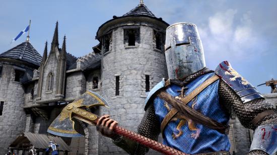 A man holding an axe in Chivalry 2