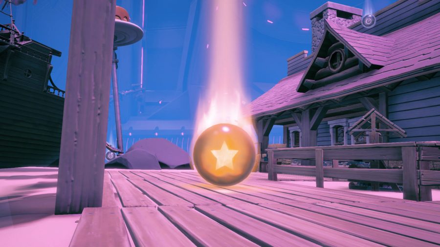 One of the vault orbs in the Fortnite mothership minigame. It's a gold sphere with a star inside.