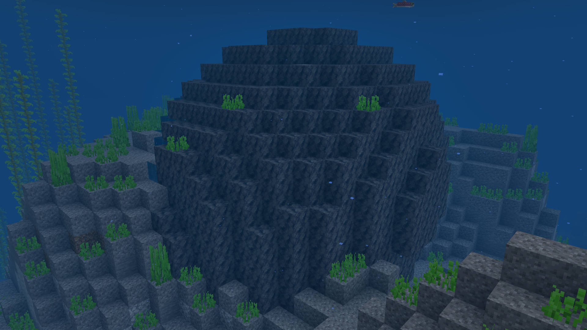 An amethyst geode in Minecraft. This one is underwater, so easier to find than underground.