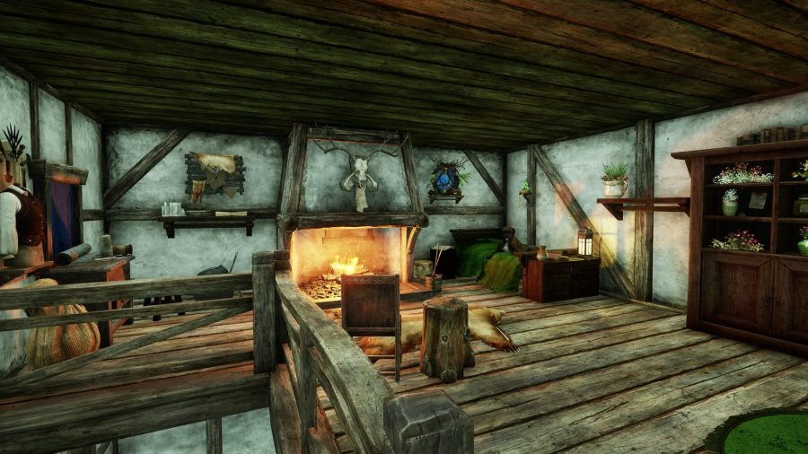 Interior of a player home in New World