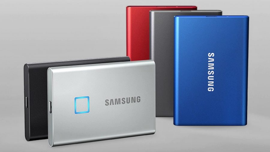 Samsung showcases its many portable external SSDs next to each other