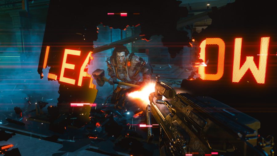 A boss fight against the Animals in Cyberpunk 2077
