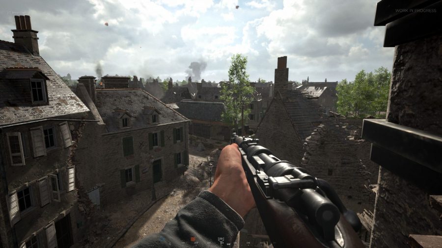 View from a tower in Carentan in our Hell Let Loose review