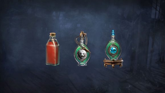 Three Path of Exile flasks from the action-RPG's Expeditions expansion