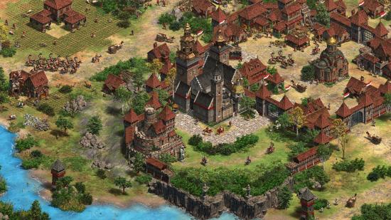 A bustling Polish town is seen in Age of Empires II: Definitive Edition's new DLC, Dawn of the Dukes.