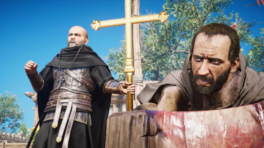 Execution in front of the cross in Assassin's Creed Valhalla's Siege of Paris DLC