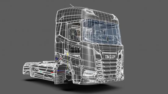 A work-in-progress version of the DAF XF in Euro Truck Simulator 2