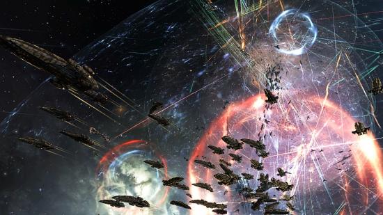 A massive battle in Eve Online.
