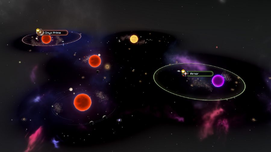 Galactic Civilization 4 galaxy map, where the navigators have used their ability to scout the space around them quickly