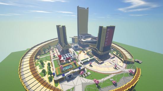 Apex Legends' Bonzai Plaza recreated in Minecraft