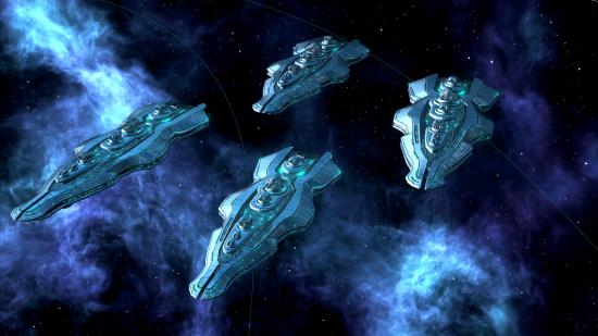 Humanoid species starships from strategy game stellaris