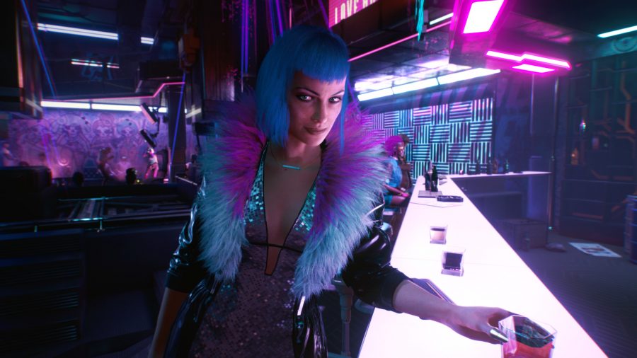 A bar in Cyberpunk 2077