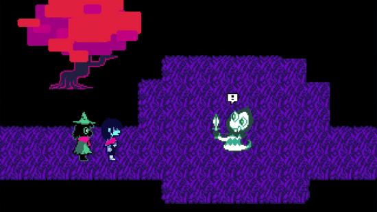 Two characters from Deltarune engage and enemy