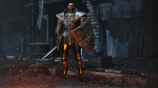 A paladin appears in the Diablo 2: Resurrected character selection screen.